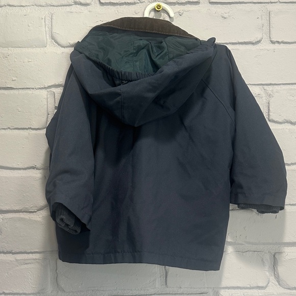 GAP Dark Blue Kids Raincoat with Brown Collar - Picture 4 of 5